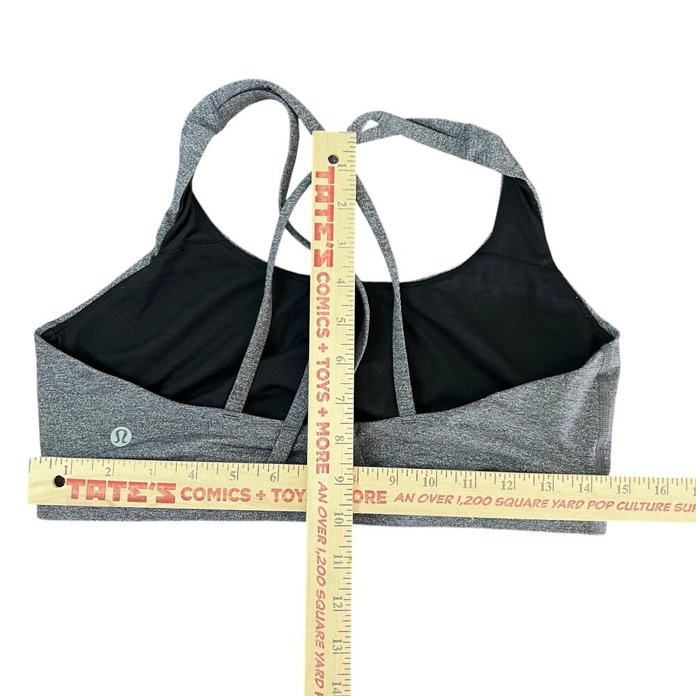 Lululemon Strappy Back Sports Bra Gray Heather No Size Tag - Picture 5 of 8